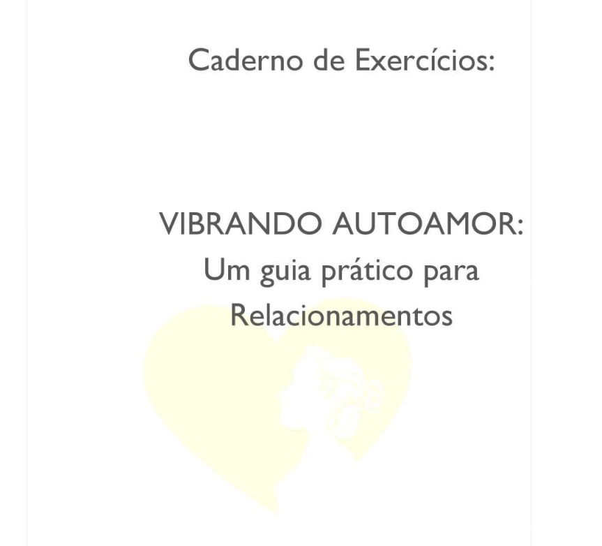 Capa do caderno de exercícios Vibrando Autoamor: um guia prático para relacionamentos.